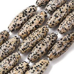 天然石ダルメシアンジャスパービーズ連売り  ライス  40.5~41.5x14~14.5mm  穴：1.2mm  約9個/連  15.20''~15.55''（38.6~39.5センチメートル）&nbsp;G-L654-G04-01