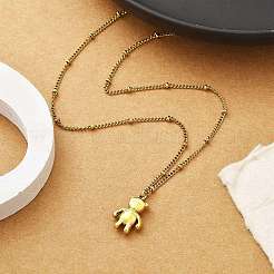 Ion Plating(IP) 304 Stainless Steel Pendant Necklace&nbsp;NJEW-K255-22G