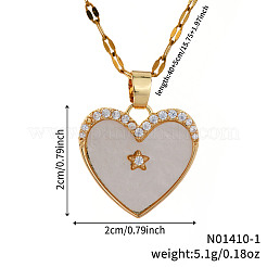 Elegant Fashionable Brass Micro Pave Clear Shiny Cubic Zirconia Heart Necklaces for Daily Wear&nbsp;HK4555-1