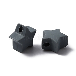 シリコンビーズ  スター  スレートグレイ  13x14x8mm  穴：2mm&nbsp;SIL-WH0001-39B