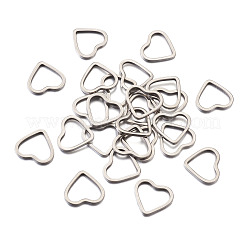 304ステンレススチールリンクリング  ハート  ステンレス鋼色  18x20x2mm&nbsp;STAS-TA0004-45