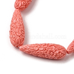 Synthetic Coral Carved Beads Strands&nbsp;CORA-C003-09A-03