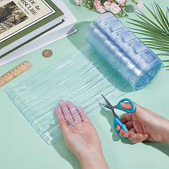 透明 PVC プラスチック ドア ストリップ カーテン  ドアスクリーン  ライトスチールブルー  3000x183x2mm&nbsp;AJEW-WH0270-592B-01