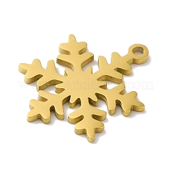 クリスマス 201 ステンレススチールペンダント 5個  レーザー切断  18KGP本金メッキ  スノーフレーク  17x13x1mm  穴：1.2mm&nbsp;LS-STAS-Z068-01G-02