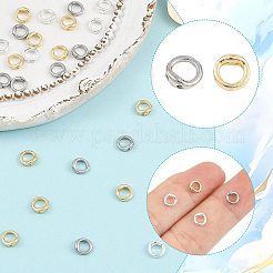 真鍮リングチャームコネクター18個  ブレスレットネックレスエンドループワイヤープロテクター  925銀メッキ  5x1mm  穴：0.7mm&nbsp;KK-FS0002-16S