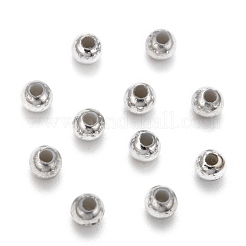 メッキプラスチックアクリルラウンドビーズ  銀メッキ  4mm  穴：1mm  約14000PCS / ponud&nbsp;PACR-L003-4mm-S