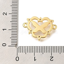 Brass Clear Cubic Zirconia Heart Links&nbsp;KK-K388-83G