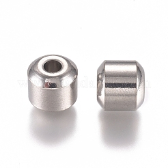 変色しにくい201ステンレススチールビーズ  コラム  ステンレス鋼色  8x8mm  穴：3mm&nbsp;X-STAS-G225-36P-02