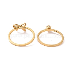 2Pcs 2 Style Clear Cubic Zirconia Couple Rings Set&nbsp;RJEW-D120-23G