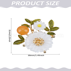 1Pc Daisy & Leaf Resin Pins&nbsp;JEWB-LP0004-69