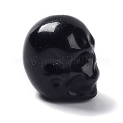 天然なオブシディアンのビーズ  ハロウィンの頭蓋骨  11~11.5x8.5~9x11~11.5mm  穴：0.9~1mm&nbsp;G-C038-01I