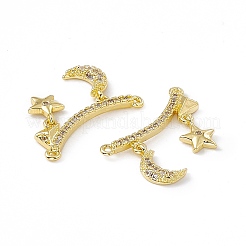 Brass Micro Pave Cubic Zirconia 2-Loop Pendants&nbsp;KK-E068-VC032