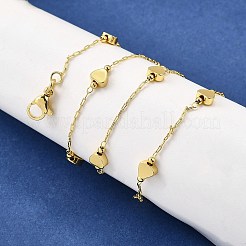 Heart Brass Link Chain Necklaces&nbsp;NJEW-M108-23G
