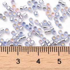 ガラスシードビーズ  銀並ぶ  シリンダー  コーンフラワーブルー  2x1.5mm  穴：1.4mm  約5599個/50g&nbsp;X-SEED-S042-04B-22