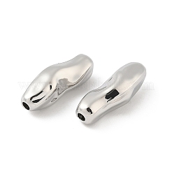 ナゲット 真鍮ビーズ  ラックめっき  長持ちメッキ  カドミウムフリー＆鉛フリー  プラチナ  22x8x7.5mm  穴：2mm&nbsp;KK-M327-06A-P