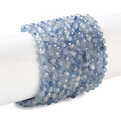 天然石カヤナイトビーズ連売り  多面カットラウンド  4.5~5x4.5~5mm  穴：0.8mm  約93~94個/連  15.08''（38.3~39.1センチメートル）&nbsp;GG-CBA4941-A01-4mm-01