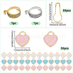 Heart with Twelve Constellation DIY Locking Stitch Marker Sets&nbsp;DIY-ME0001-02