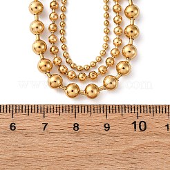 304 Stainless Steel 3 Layer Ball Chain Necklaces for Women&nbsp;NJEW-M107-04G