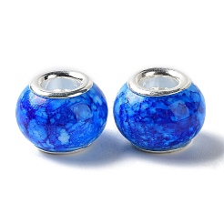 Crackle Acrylic European Beads&nbsp;MACR-D082-04