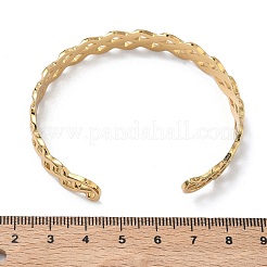 女性用304ステンレススチールカフバングル  波  イオンプレーティング（ip）  長持ちメッキ  ゴールドカラー  内径：2.05x2.32インチ（5.2x5.9cm）&nbsp;BJEW-A160-04G