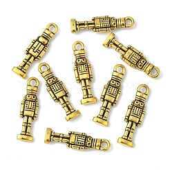 チベットのスタイル合金の兵士のペンダント  カドミウムフリー＆ニッケルフリー＆鉛フリー  アンティーク黄金  27x7x3mm  穴：3mm&nbsp;X-TIBEP-GC160-AG-NR