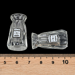 ミニ樹脂花瓶  ドールハウスアクセサリー用  小道具の装飾のふりをする  透明  15.5~16x29mm  内径：7mm&nbsp;DJEW-C022-01