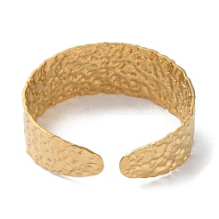 304 Stainless Steel Hammered Textured Cuff Bangles for Women&nbsp;BJEW-Q770-03G