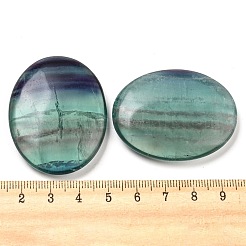 楕円形の天然蛍石の心配石  不安を癒す親指の石  45x35x8~8.5mm&nbsp;G-B036-01R