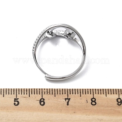 女性用回転式指カフリング  真鍮製ハンドスピナーリング  プラチナ  12.5mm  内径：usサイズ8 1/2（18.5mm）&nbsp;RJEW-S402-01P