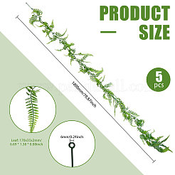 プラスチック製の人工ペルシャの葉の籐  ホームパーティーの装飾に  グリーン  1800mm&nbsp;DIY-WH0671-112