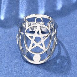 Non-Tarnish 304 Stainless Steel Adjustable Rings&nbsp;RJEW-P080-01P