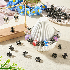 合金ヨーロピアンビーズ  大穴ビーズ  花  ガンメタ色  13.5x12.5x7.5mm  穴：5mm&nbsp;FIND-TAC0027-39B
