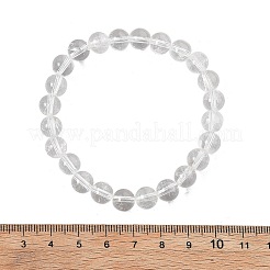 天然水晶ビーズのストレッチブレスレット  ラウンド  2-1/8インチ（55mm）  ビーズ：8~9mm&nbsp;BJEW-Q692-46-8mm