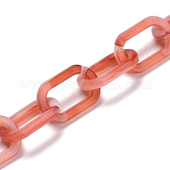 手作りのアクリルペーパークリップチェーン  ジュエリー作りのための  ミックスカラー  リンク：22.5x15x3mm  39.37インチ（1m）/連&nbsp;AJEW-JB00696