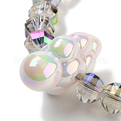 合金＆ガラス＆アクリルビーズの携帯ストラップ  携帯電話ストラップパッチ付き  銀  14.5cm&nbsp;AJEW-H153-02P-04