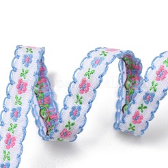 ポリエステルレースリボン  ウェーブのトリム  花柄  DIYクラフト縫製アクセサリー  空色  3/8インチ（11mm）  約1.09ヤード（1m）/ pc&nbsp;FB-CBA2A5D-01C