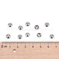 変色しにくいステンレススチールビーズキャップ  ステンレス鋼色  6x2mm  穴：0.5mm  約70個/5g&nbsp;X-STAS-D040