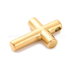 304ステンレスペンダント  クロスチャーム  イオンプレーティング（ip）  ゴールドカラー  37x27x7.5mm  穴：4.5x4mm&nbsp;STAS-G354-03G
