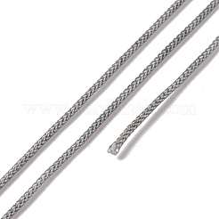 編み込みナイロン糸  染め  結び紐  中国の結び目  工芸品やジュエリー作り  グレー  1.5mm  約13.12ヤード（12m）/ロール&nbsp;NWIR-E023-1.5mm-39