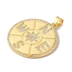 Rack Plating Brass Micro Pave Cubic Zirconia Pendants&nbsp;KK-P241-40G