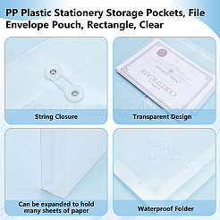 PPプラスチック文房具収納ポケット40個  ファイル封筒ポーチ  長方形  透明  325x250x1.4mm&nbsp;AJEW-WA0003-25