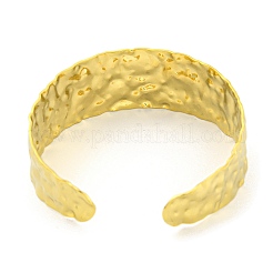 Ion Plating(IP) 304 Stainless Steel Textured Open Cuff Bangles for Women&nbsp;STAS-M001-17G