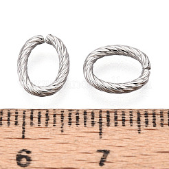 304ステンレススチールクイックリンクコネクター  ねじれた楕円形のリング  変色しない  ステンレス鋼色  9x7x1.3mm&nbsp;STAS-T064-89P