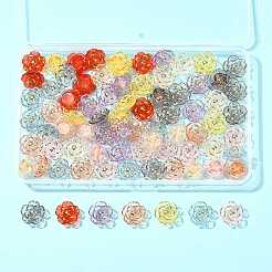 80個8色プラスチックビーズ  花  ゴールドライン入り  ミックスカラー  19~19.5x8~8.5mm  穴：2mm  10個/カラー&nbsp;KY-FS0001-46