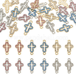 24Pcs 6 Colors Alloy Rhinestone Connector Charms&nbsp;FIND-TA0008-75