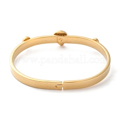 女性用ライオン 304 ステンレススチール ヒンジ付きバングル  18KGP本金メッキ  1/2インチ（1.2cm）  内径：2-3/8x1-7/8インチ（6.1x4.8cm）&nbsp;BJEW-K263-02G