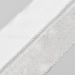 サテンのほつれたリボン  チャイナドレスの裾上げ 切りっぱなしリボン  銀  1-5/8インチ（41mm）  5ヤード/ロール&nbsp;SRIB-TAC0001-09C