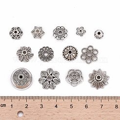 ミックスチベット風合金ビーズキャップ  アンティークシルバー  5~30x3~12mm  穴：1~2.5mm  約1070個/キログラム&nbsp;TIBE-O006-26