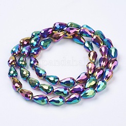 Electroplate Glass Beads Strands&nbsp;X-EGLA-D017-15x10mm-4