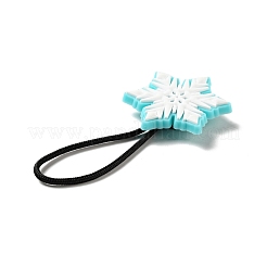 クリスマス pvc プラスチック ペンダントの装飾  ナイロンコードとプラスチックパーツ付き  スノーフレーク  ホワイト  63.5mm&nbsp;KY-G018-B05